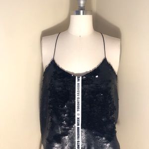 Flipped Forever 21 black sequin top. Size M.